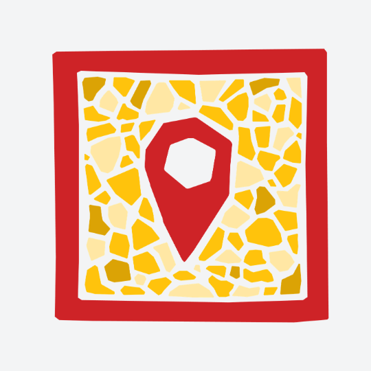 Grafický prvek znázorňující pozici na mapě. 